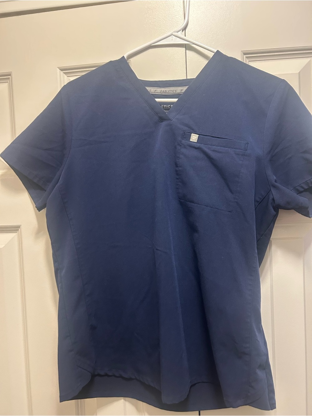 Fabletics Navy V-Neck Medical Scrub Top Medium